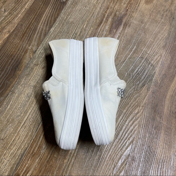 Kate Spade White Crystal Rhinestone Jewel Keds Sneakers Tennis Walking Shoes 8.5 - Picture 6 of 10